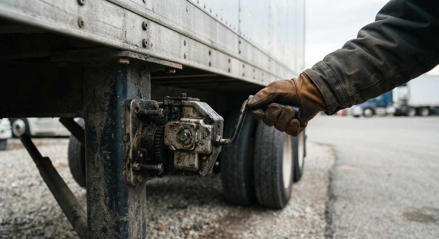 A professional truck driver beside a tractor